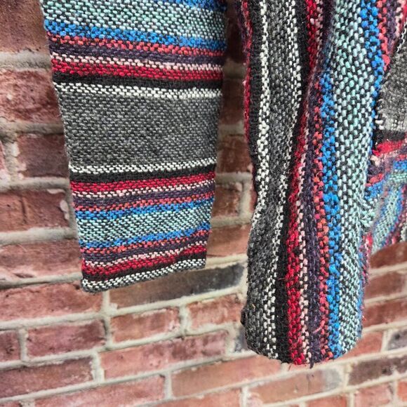 Hydration Nation Baja Hoodie S | Mexican Artisan Red Blue Boho Surf Festival Y2K - Picture 4 of 5